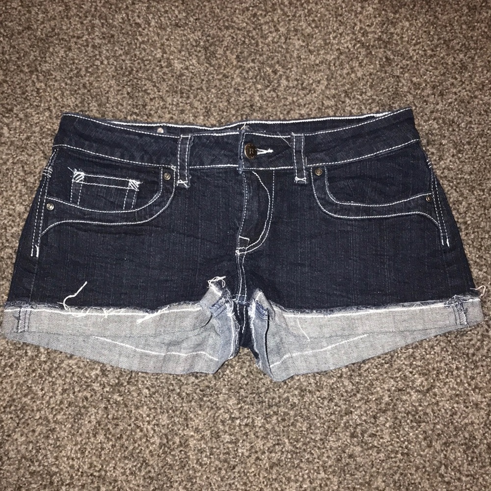 Dark wash jean shorts